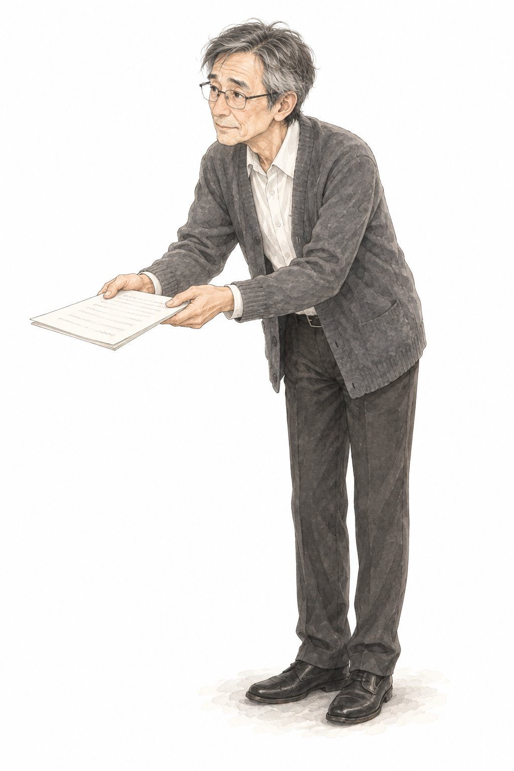 窓口の年配の職員が、小さく頭を下げて書類を差し出す。