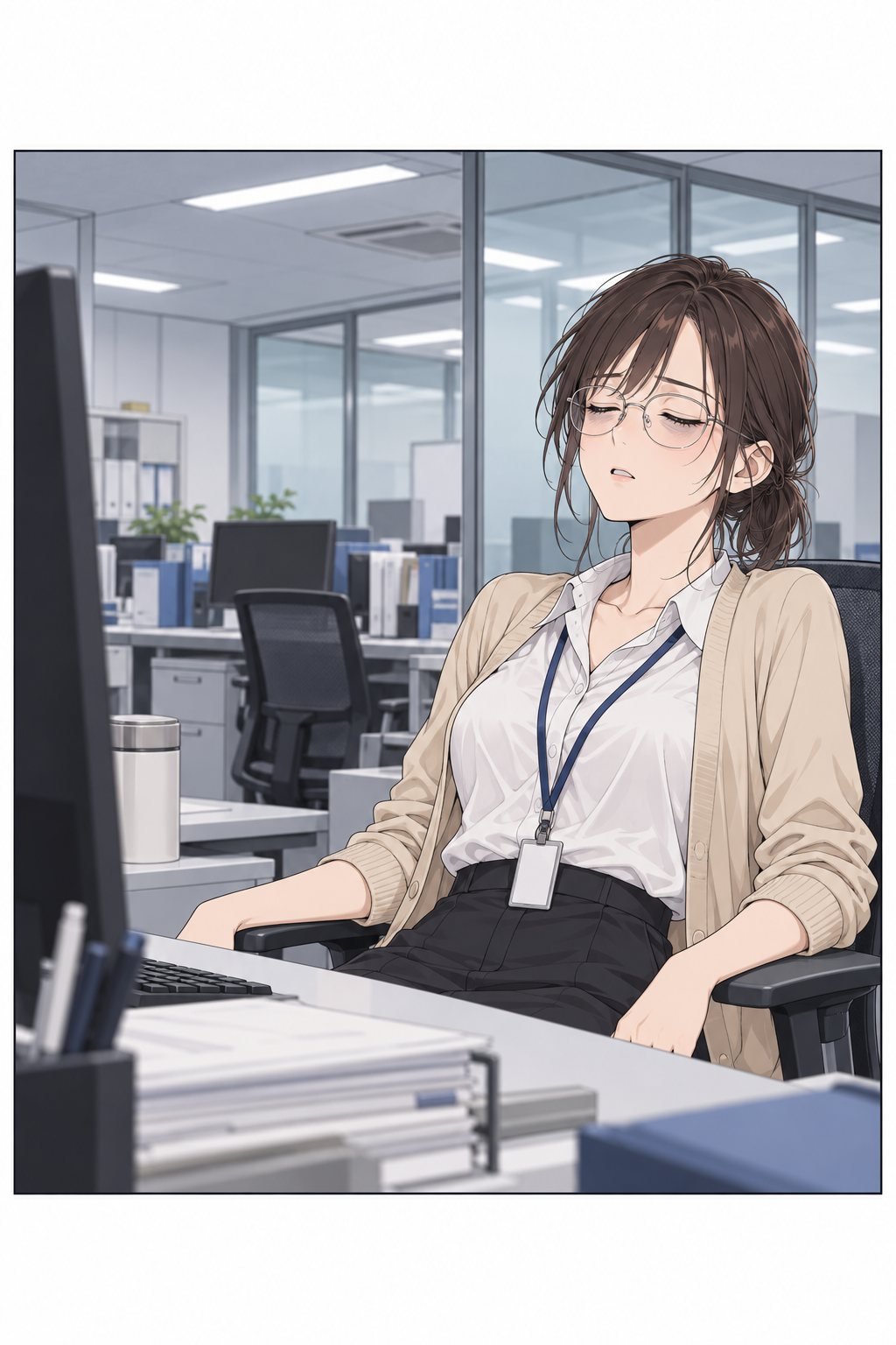 椅子の背にもたれかけて、息を吐きかける宇佐美。肩の力が少し抜ける。
