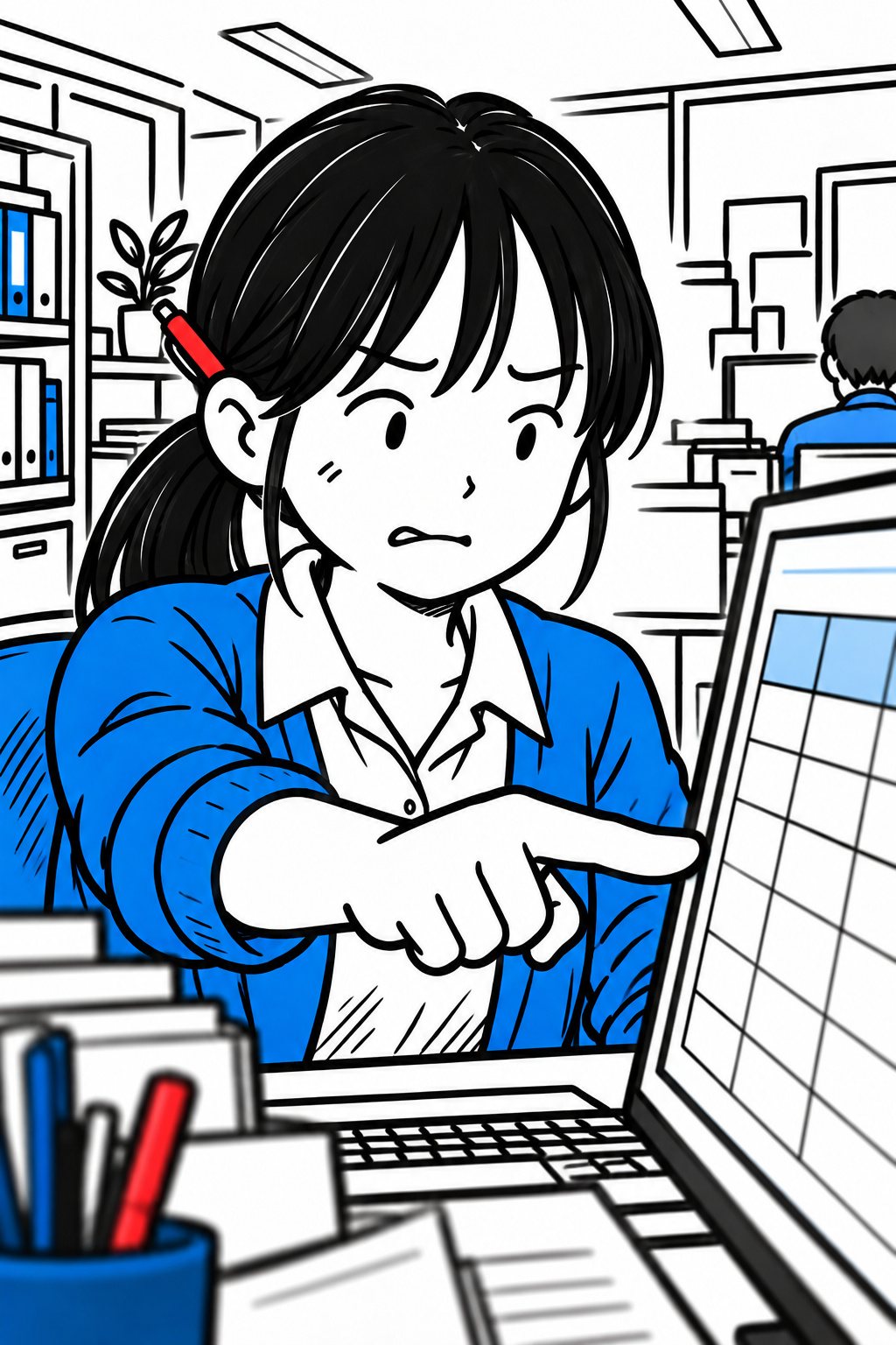 ゆいが、自分のパソコンの画面を人差し指でさす。
