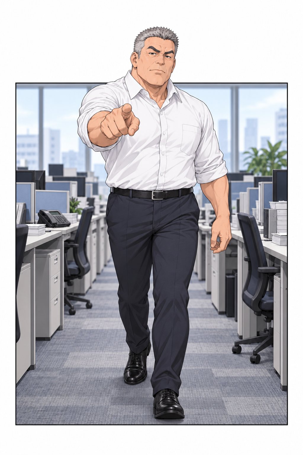 受話器を置いた鬼塚部長が、律の机へずかずか歩いてくる。