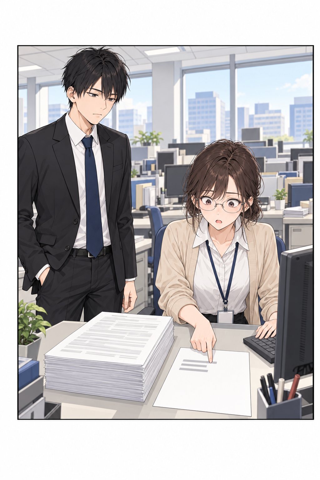 一週間後。紙の束と一行の一覧を見比べた宇佐美が、一覧の一行を指さして息をのむ。