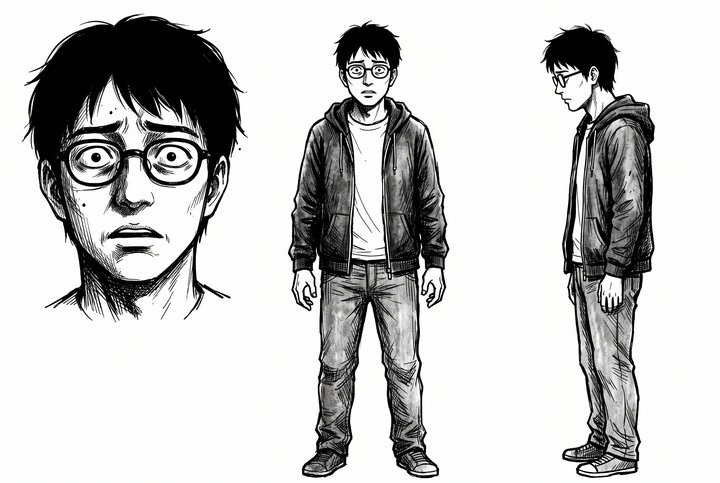「消したスライドが、戻ってくる」の登場人物の設定画