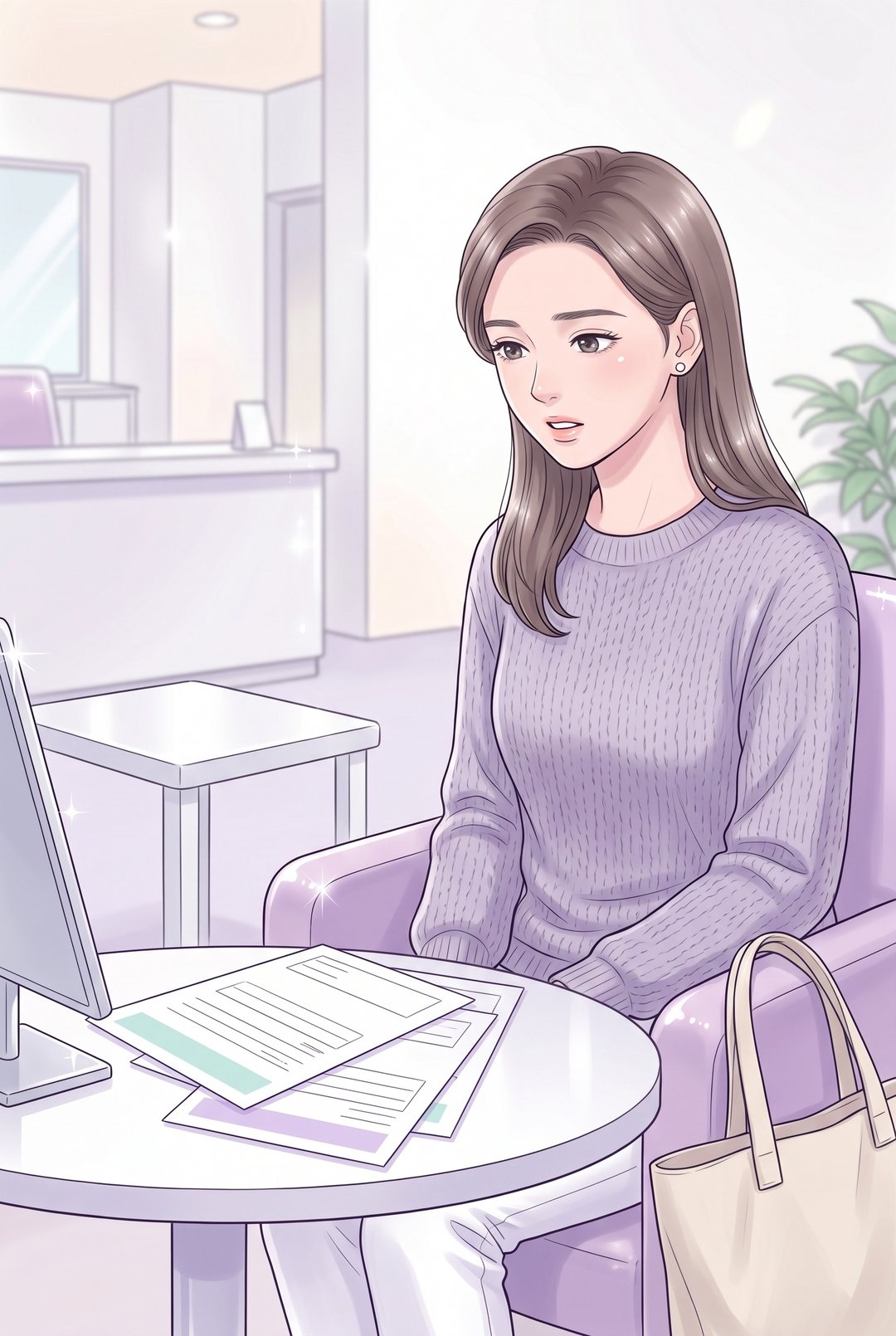 相談室のふかふかの椅子の上で、肩下までの茶色の髪の20代後半の女性が、見積書を見たまま口を半分開けて固まる。