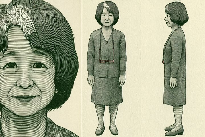 「借金500万円、人生終了ですか？」の宗方 依子の設定画（全身と顔）