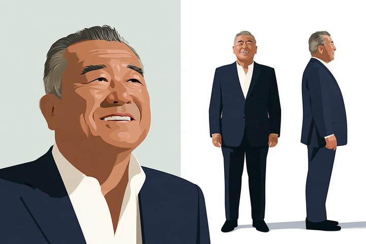 「打ちっぱなし1年、コースは0回。」の榊原 誠の設定画（全身と顔）